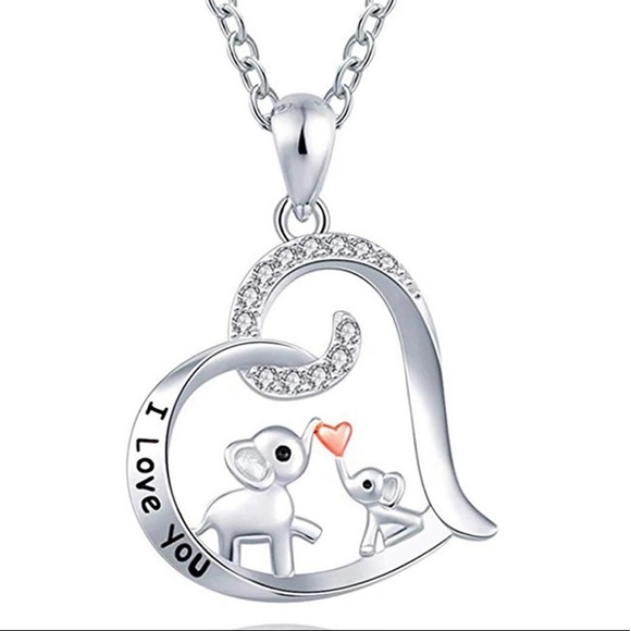 Mother and child elephant necklace - Picture 1 of 4